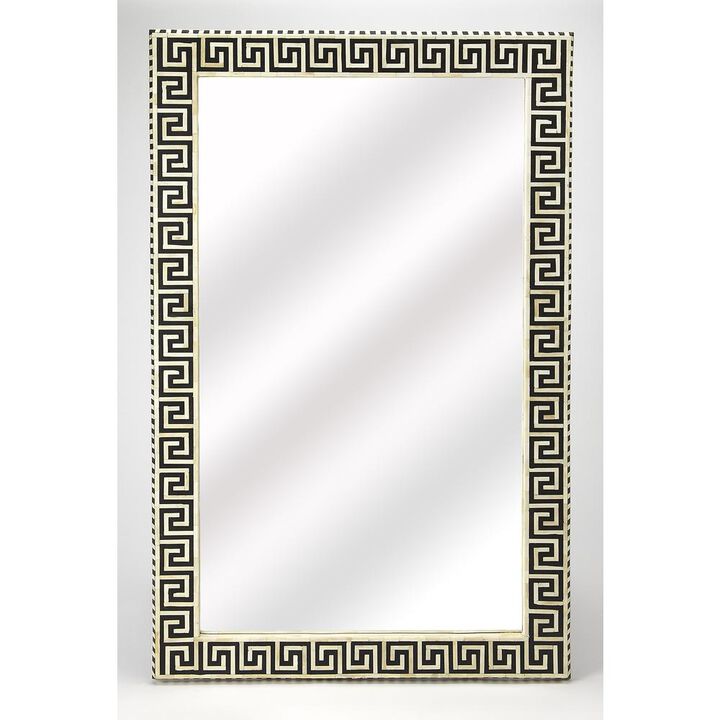 Butler Specialty Eternity Bone Inlay Wall Mirrored, Black and White