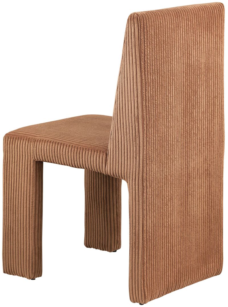 Meridian Furniture Benson Saddle Microsuede Corduroy Fabric Dining Chair, Set of 2
