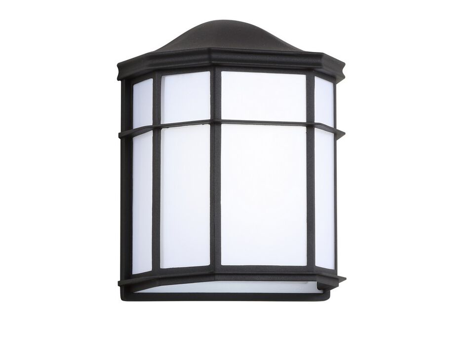 Henry 7.75" Outdoor Frosted Acrylic/Metal Integrated LED Wall Sconce, Black/White