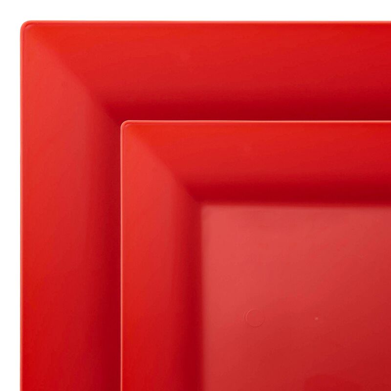 Red Square Plastic Plates Dinnerware Value Set (40 Sets) image number 9