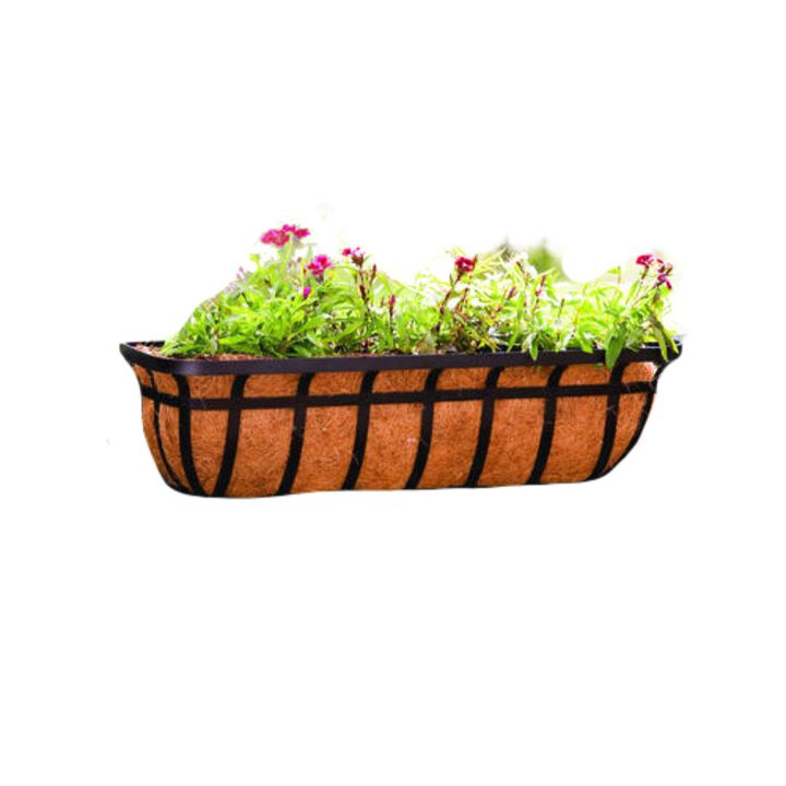 QuikFurn 30-inch Window/Deck Planter with Coco Liner in Black