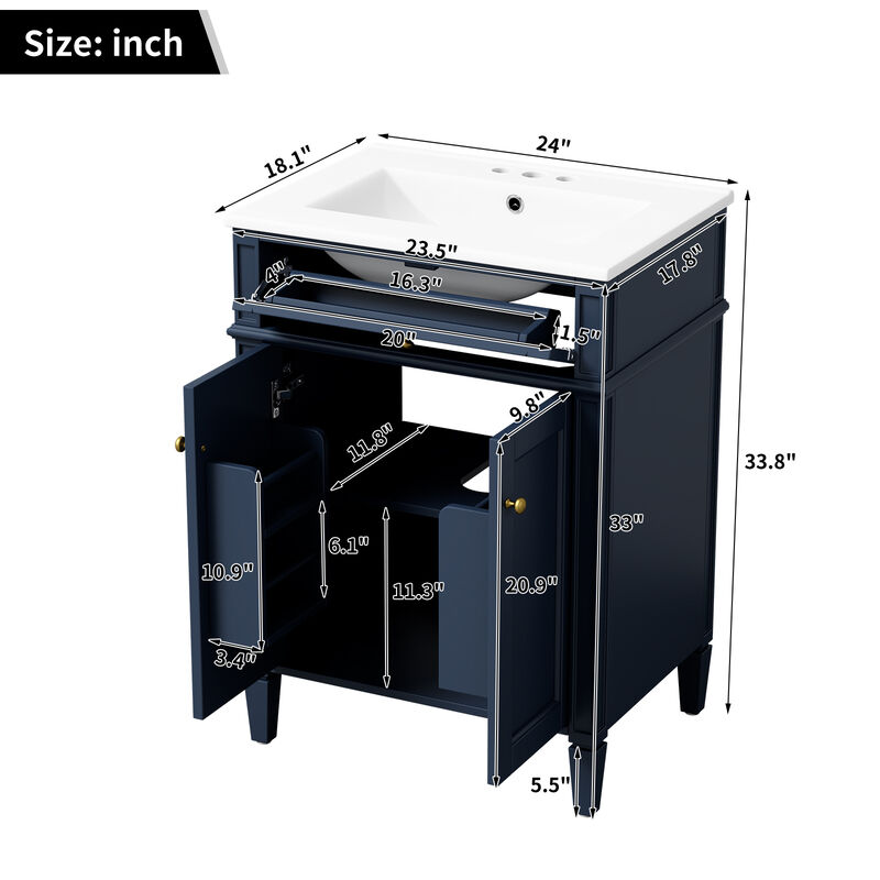 Nehird Bathroom Storage Cabinet with Sink image number 7