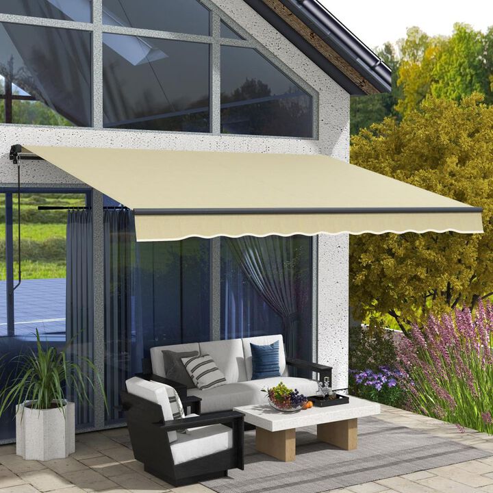 Hivvago Retractable Patio Awning 12' x 10' with UV Protection