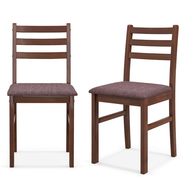 Set of 2 Mid-Century Wooden Dining Chairs for Dining Room-Espresso