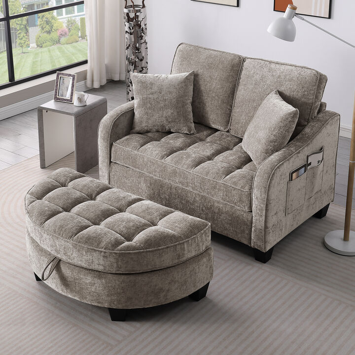 Merax Irregular Arc Design Sofa Chair &ndash; Plush Comfort & Space-Saving Practicality