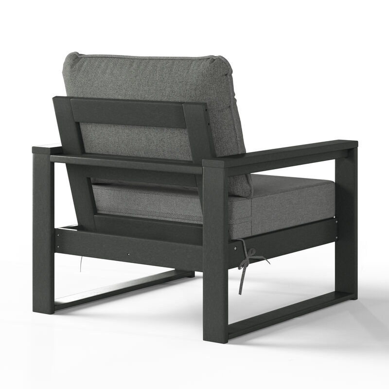 WestinTrends Outdoor Modern 3-Piece HDPE Patio Sofa Set with Side Table image number 4