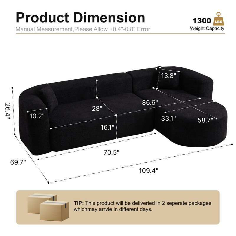 Bagcop L-Shaped Sectional Couch image number 7