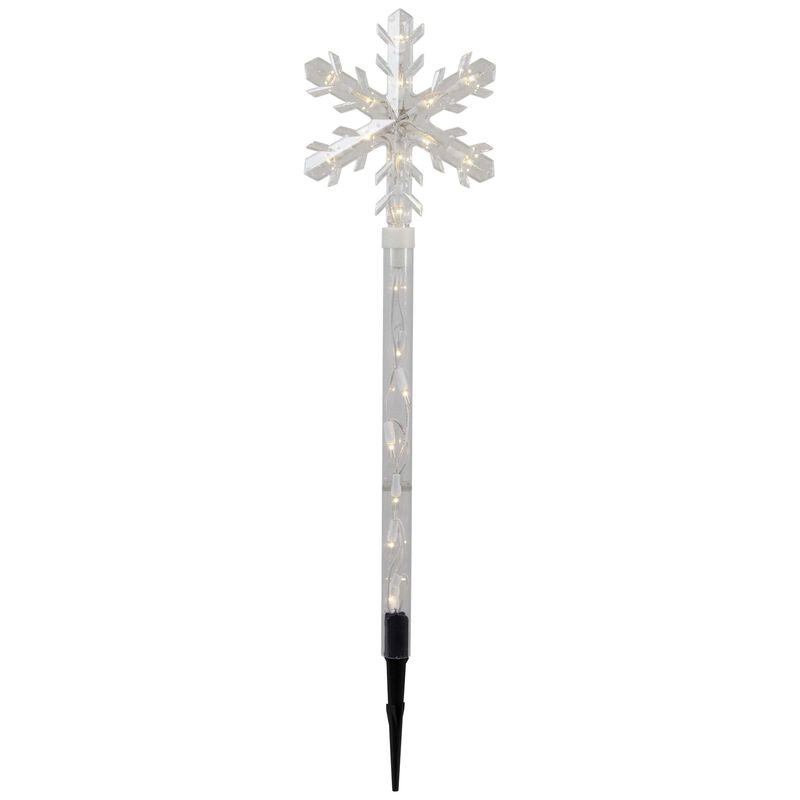 4ct Snowflakes Christmas Pathway Marker with Lawn Stakes - Clear Lights image number 3