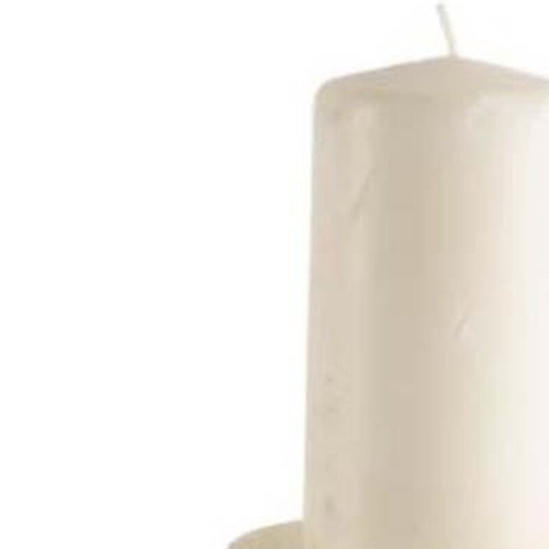 HomeRoots 9" White Cast Iron Tabletop Pillar Candle Holder image number 3