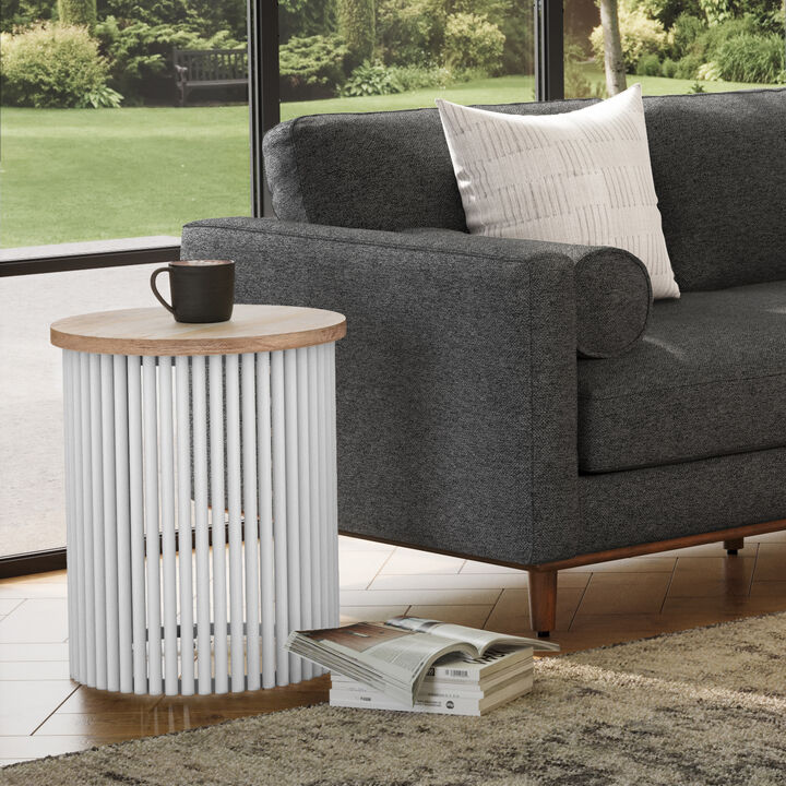 Demy Metal and Wood Accent Table