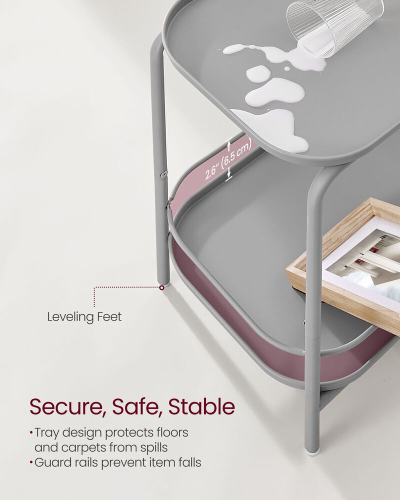 Storage Coffee Table with Metal Frame &ndash; 2-Tier Design with Functional Tray Top for Compact Spaces