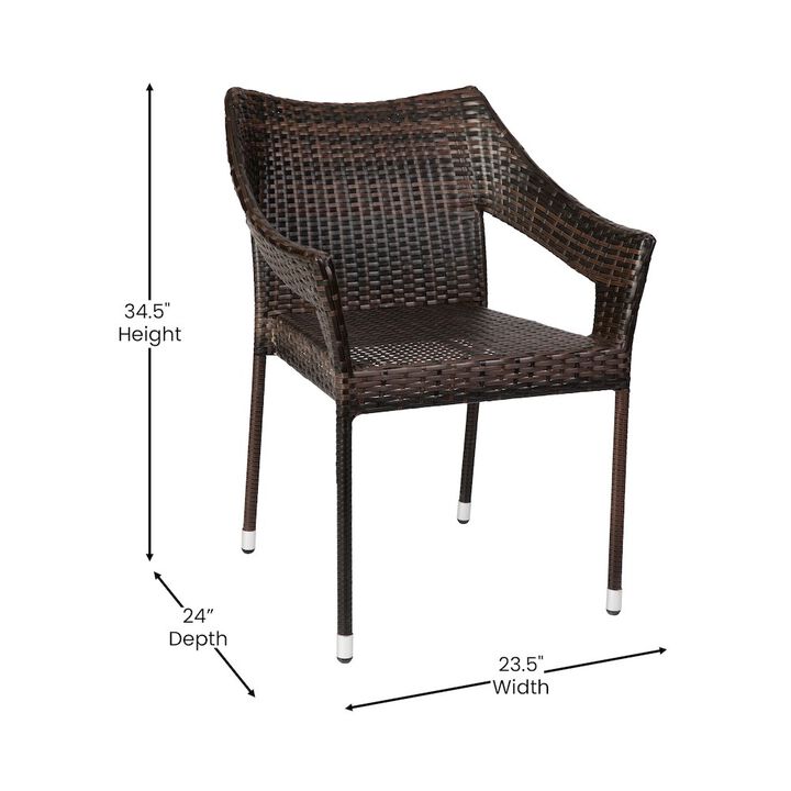 Flash Furniture Modern Stackable Patio Dining Chair with Arms