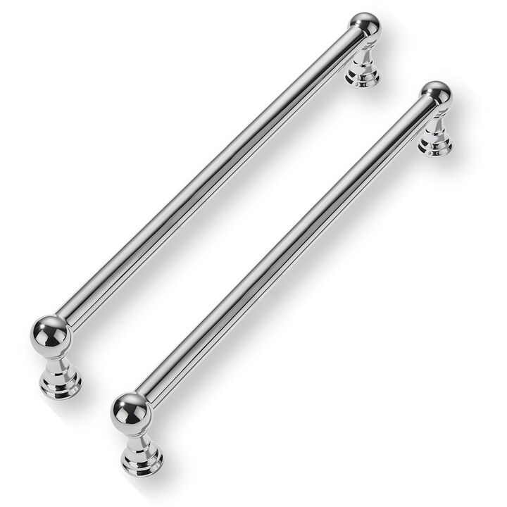 CABDM 2 Pack 12 Inch Solid Kitchen Cabinet Handles Poilshed Chrome Heavy Duty Cabinet Pulls Drawer Pulls Cabinet Hardware Kitche