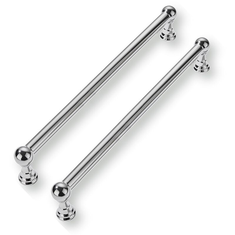 CABDM 2 Pack 12 Inch Solid Kitchen Cabinet Handles Poilshed Chrome Heavy Duty Cabinet Pulls Drawer Pulls Cabinet Hardware Kitche
