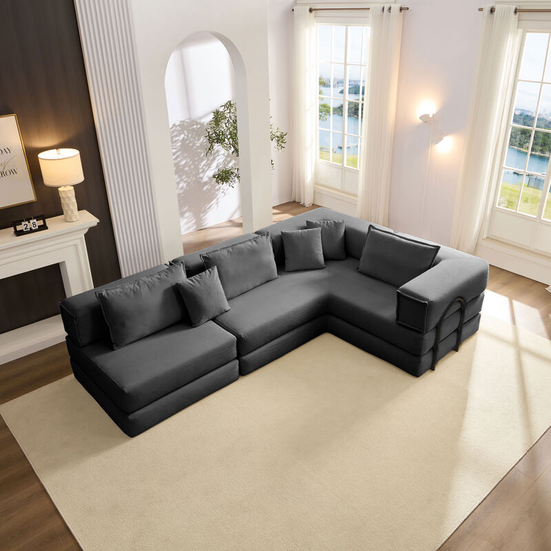 Merax Oversized Upholstered Sectional Sofa Couch Set