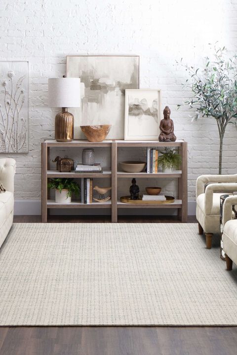 Forsyth Park Oglethorpe Ivory Aqua 9' x 12' Rug