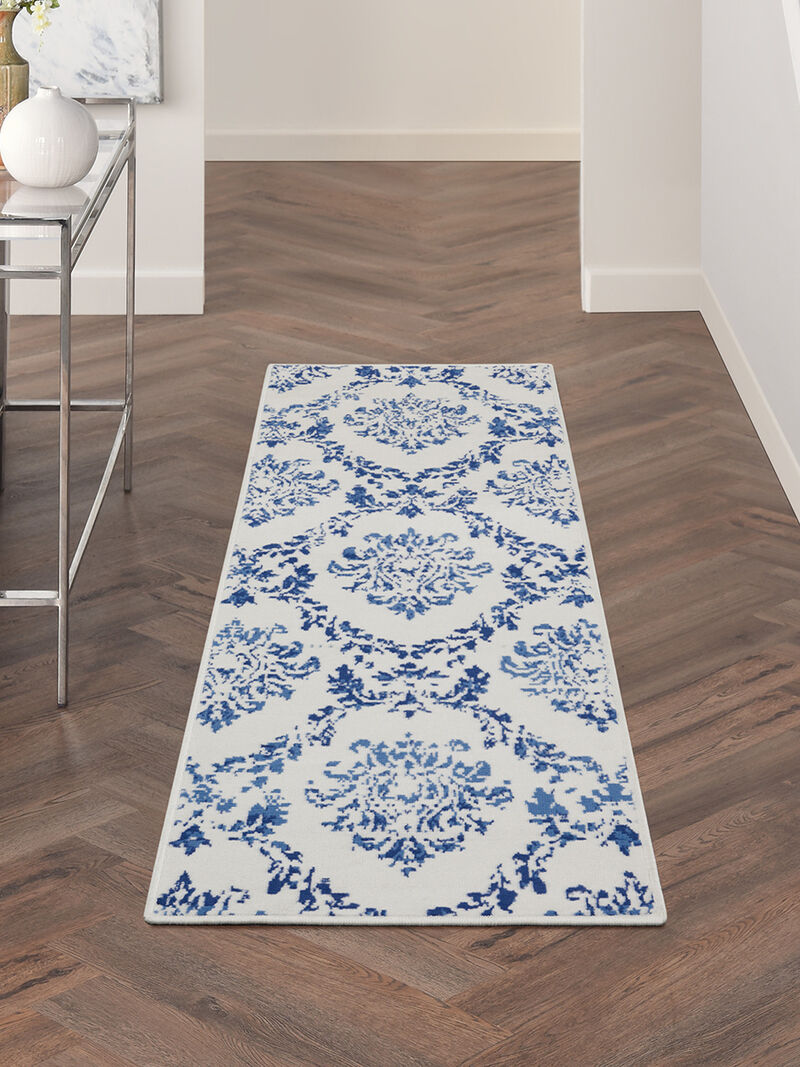 Whimsicle WHS01 Ivory/Navy 2' x 8' Rug