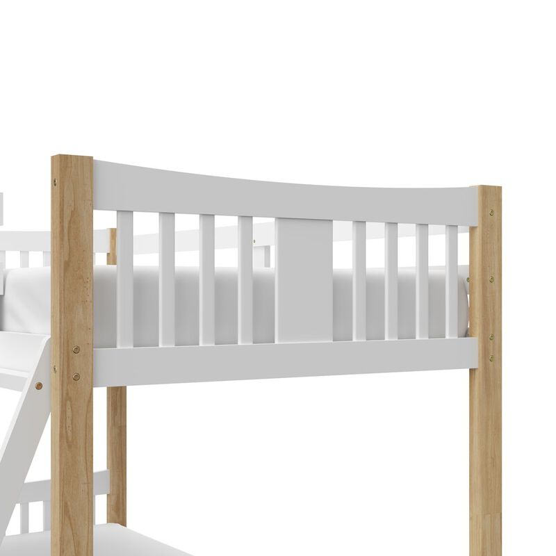 Storkcraft Caribou Twin-over-Twin Bunk Bed (White with Natural)