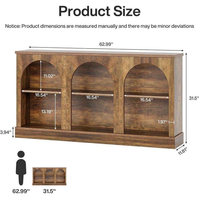 Tribesigns Farmhouse 3-Tier Wood Console Table image number 4