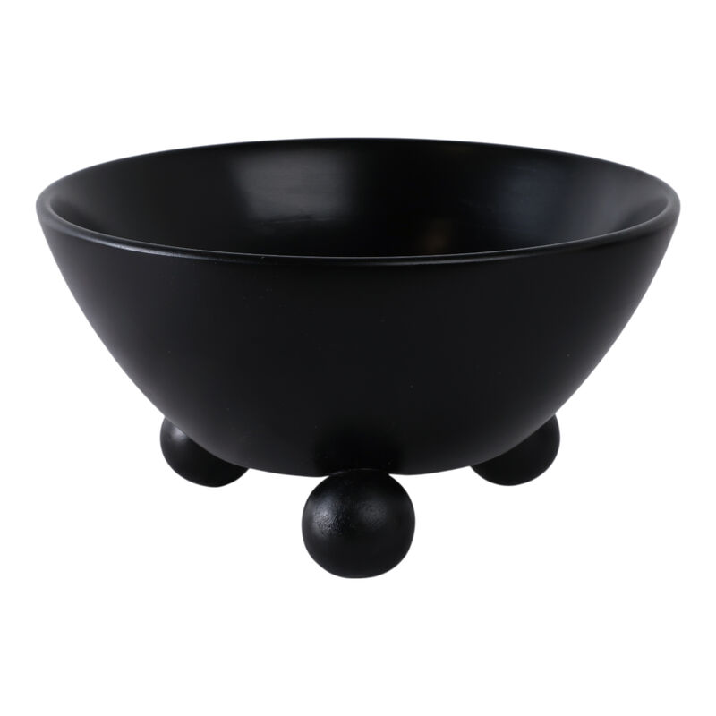 12" Bowl With Ball Feet, Black image number 0