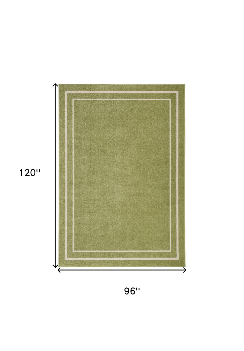HomeRoots 8' X 10' Green And Ivory Indoor Outdoor Area Rug image number 4