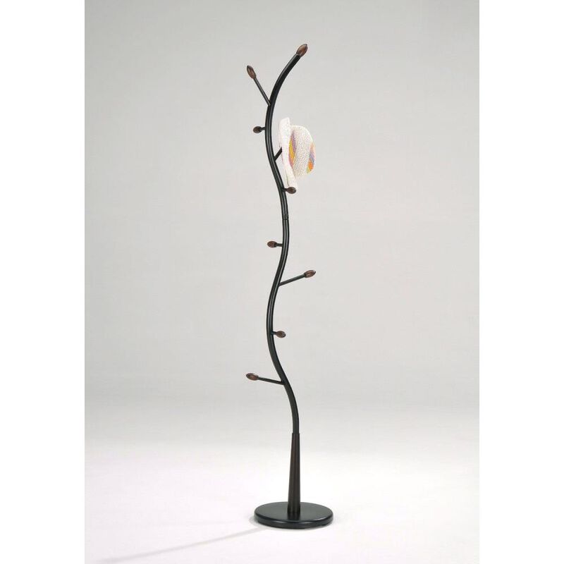 Hivvago Black Metal Hall Tree Coat Rack Entryway Storage Hat Rack