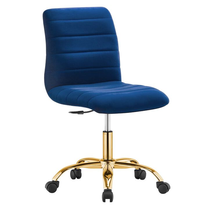Modway Ripple Home Office Desks and Chairs, Gold Navy