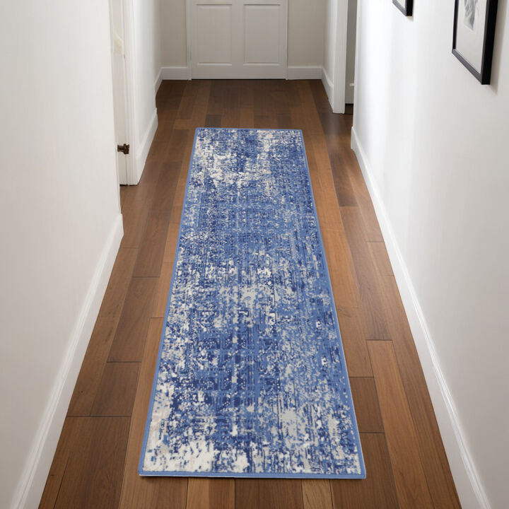 HomeRoots Abstract Distressed Non Skid Runner Rug