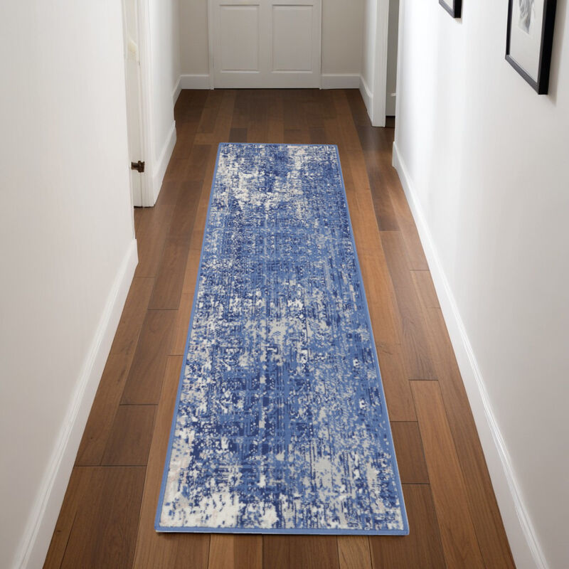 HomeRoots Abstract Distressed Non Skid Runner Rug image number 1