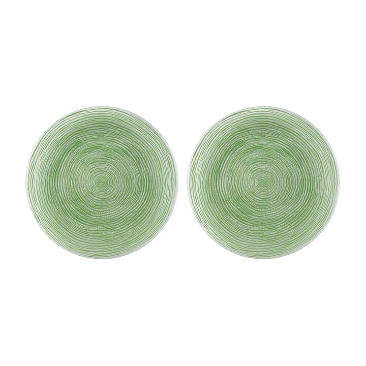 Glass Dinnerware dia.7.75" Round Green Glass Plate (Set of 2)