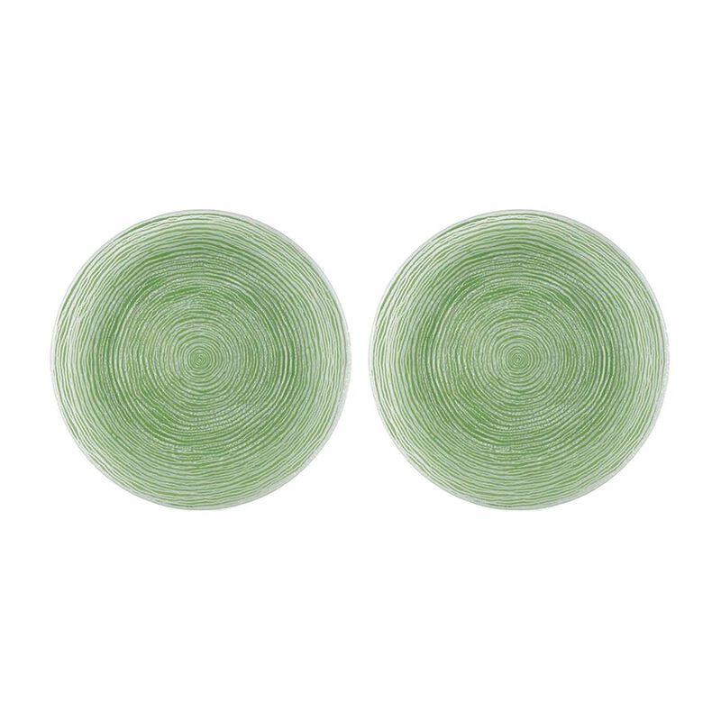 Glass Dinnerware dia.7.75" Round Green Glass Plate (Set of 2)