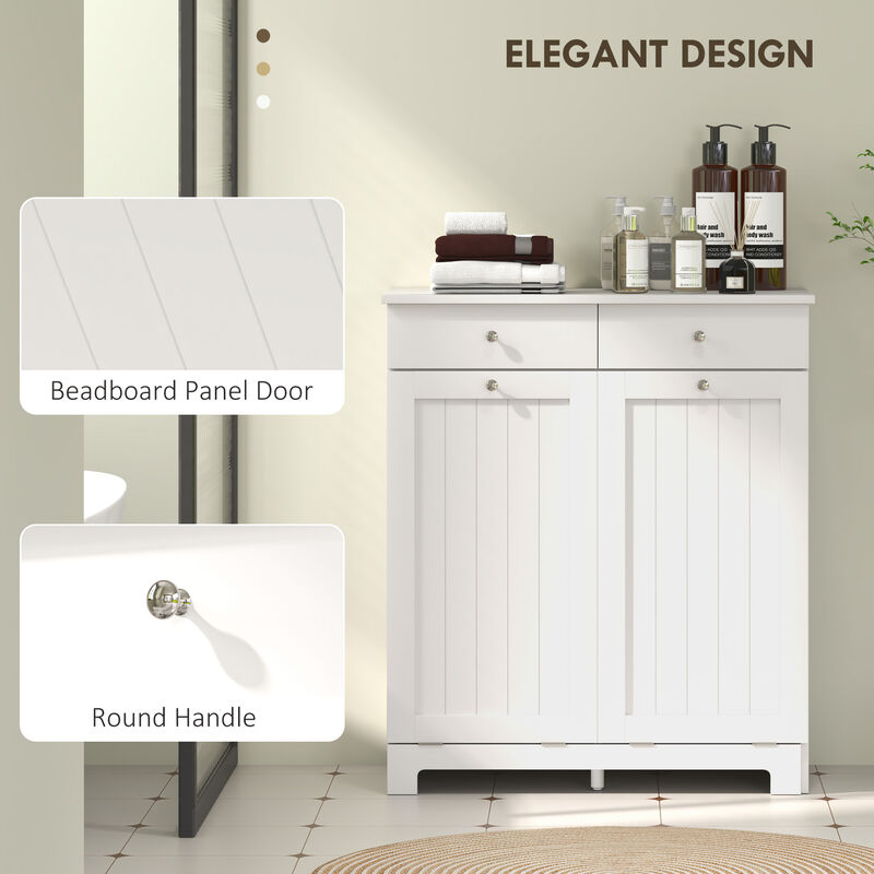 Hivvago Double Laundry Hamper Cabinet with 2 Drawers image number 6