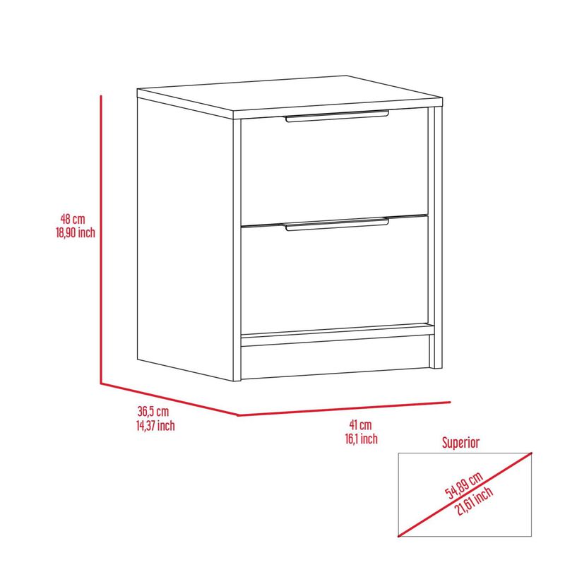 Streamdale Cannon 2-Drawer Nightstand Light image number 8