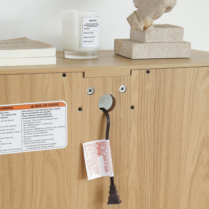 25.98 in. Display Cabinet with 1 Drawer and 2 Glass Doors