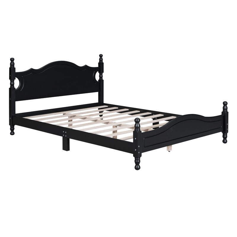 Merax Vintage Wood Platform Bed Frame