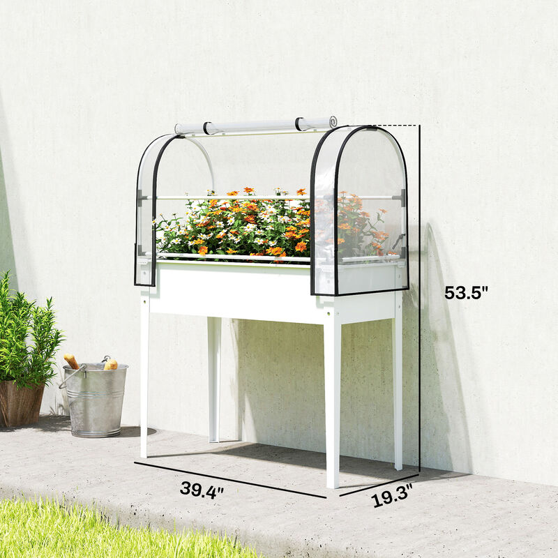 Hivvago Elevated Metal Garden Box with Flip-Up Cover and Drainage image number 2