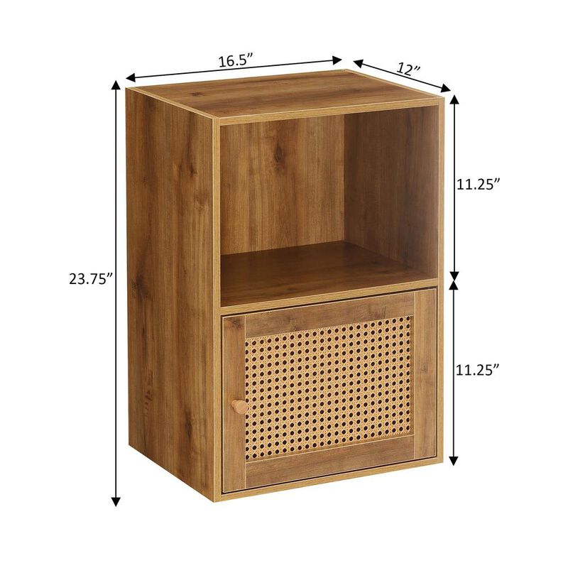 Convenience Concepts Xtra Storage Weave 1 Door Cabinet with Shelf, Brown image number 9