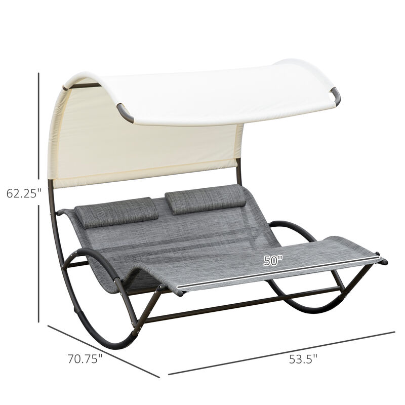 Hivvago Outdoor Chaise Daybed Rocking Chair for Two image number 2