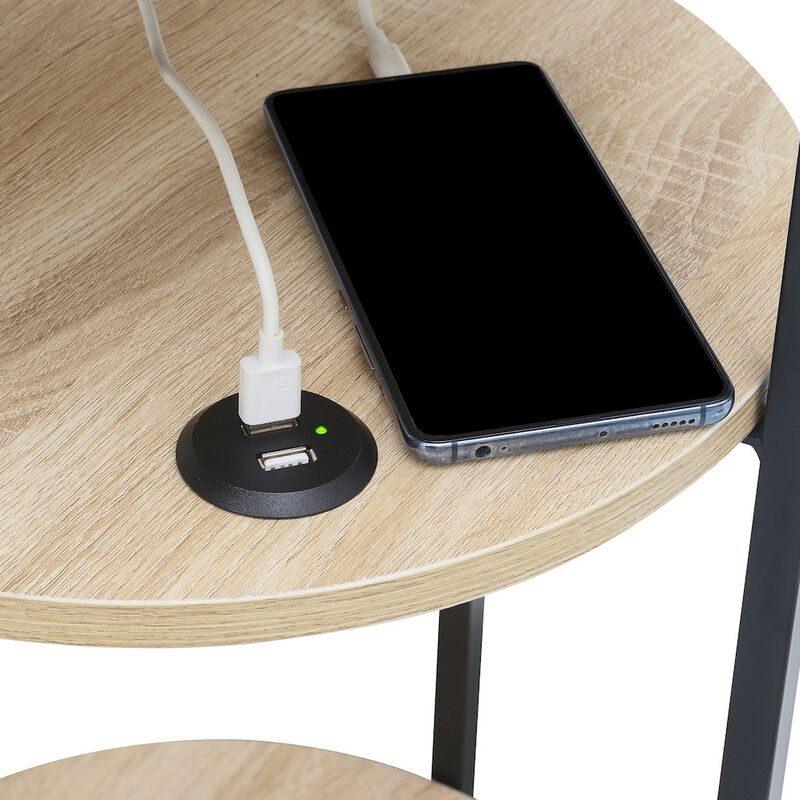 Convenience Concepts Designs2Go Simon 3 Tier End Table with USB Ports