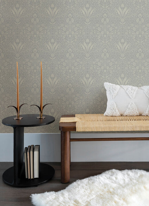 Mara Grey Tulip Ogee Wallpaper (Set of 2)