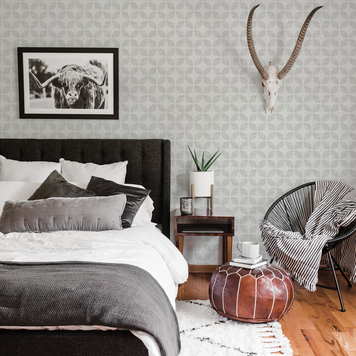 Polaris Silver Geometric Wallpaper (Set of 2)