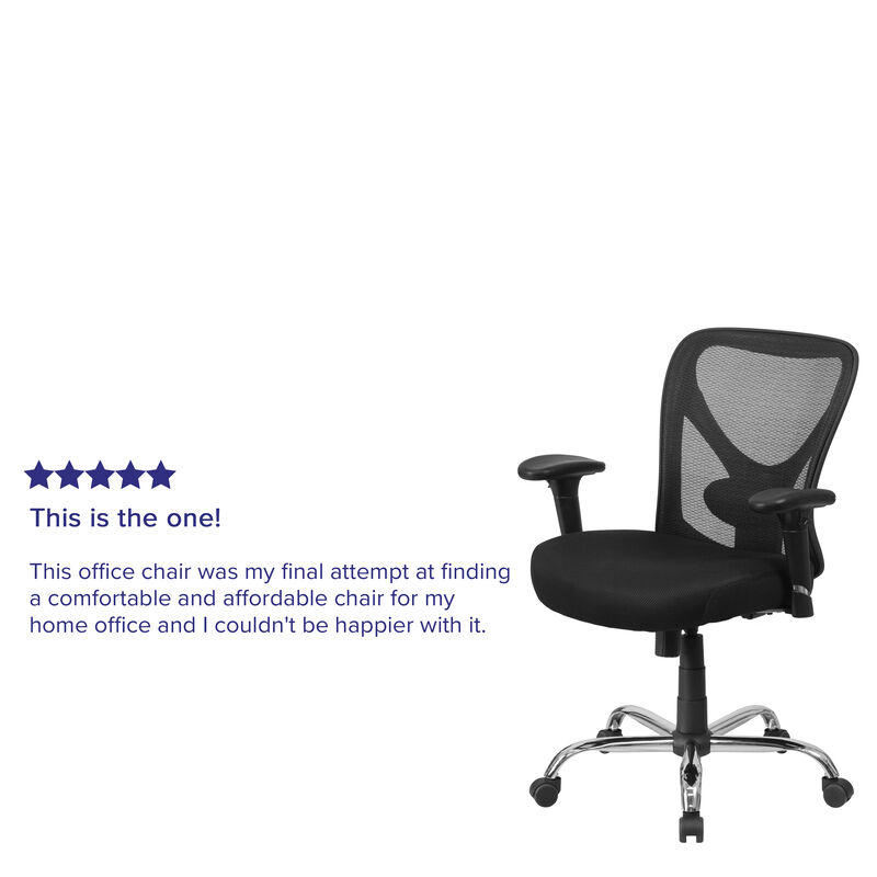 Big & Tall Office Chair | Adjustable Height Mesh Swivel Office Chair with Wheels
