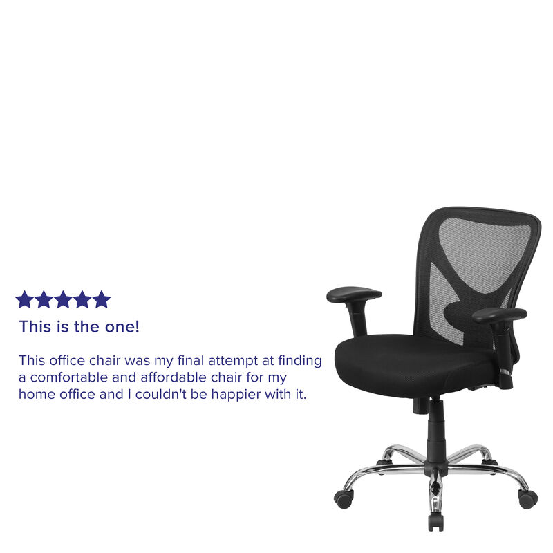Big & Tall Office Chair | Adjustable Height Mesh Swivel Office Chair with Wheels image number 4