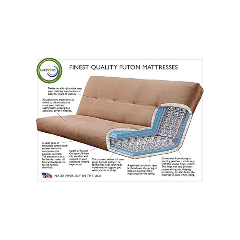 Phoenix Frame-Butternut Finish-Linen Aqua Mattress