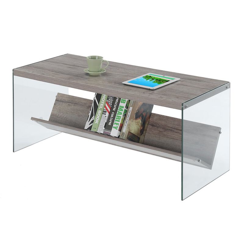 Convenience Concepts SoHo Glass Coffee Table with Shelf