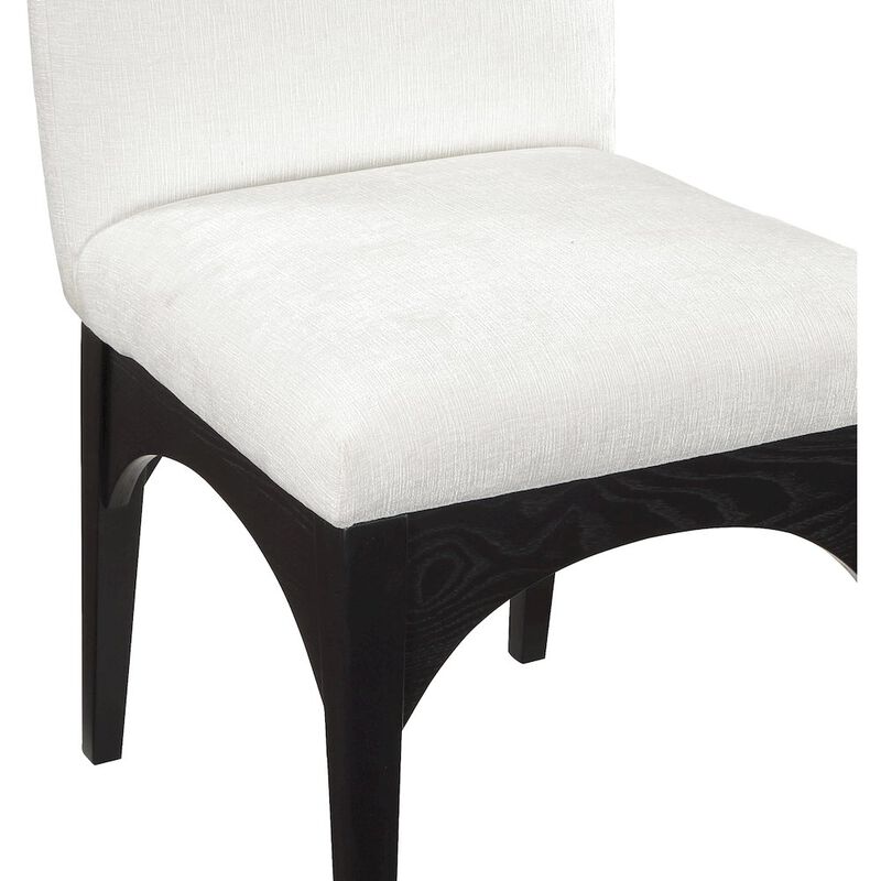 Meridian Furniture Waldorf Cream Chenille Fabric Dining Chair