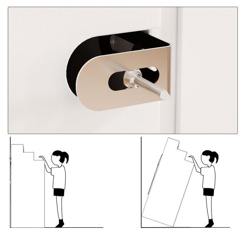 FUFU&GAGA Modern Stepped-Top Wine Cabinet with Tilted Bottle Rack, Wave Light Effect with Adjustable Brightness, 4mm Tempered Glass, (56.3 in. W x 15.7 in. D x 39.4 in. H), White