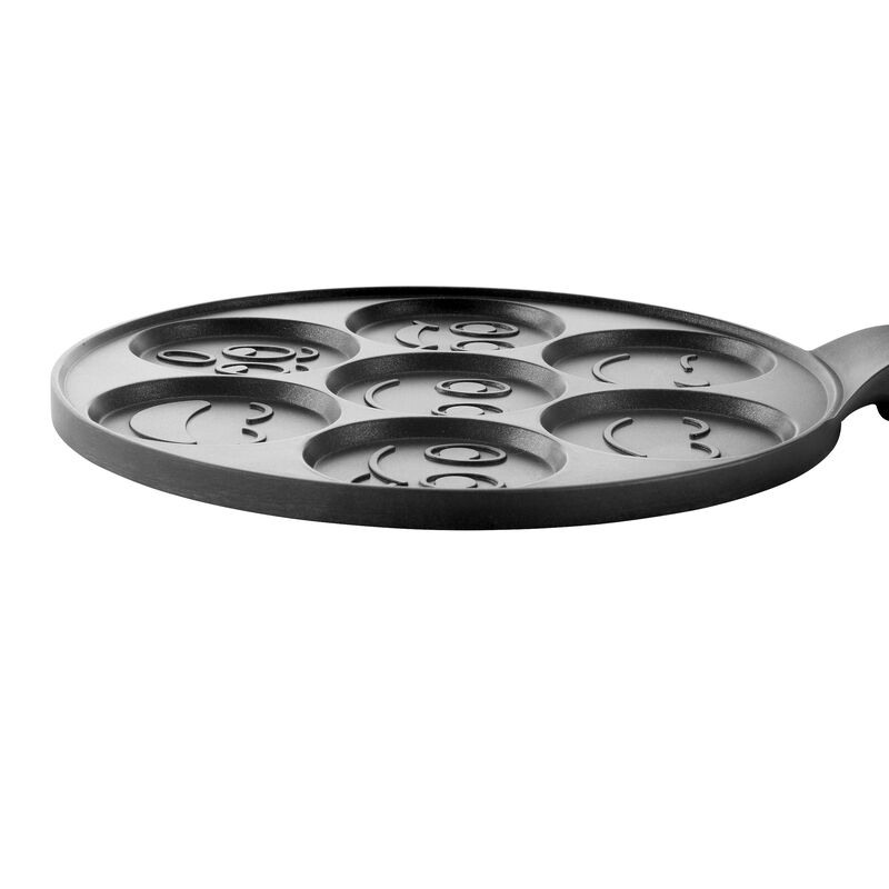 MegaChef Happy Face Emoji 10.5 Inch  Aluminum Nonstick Pancake Maker Pan with Cool Touch Handle