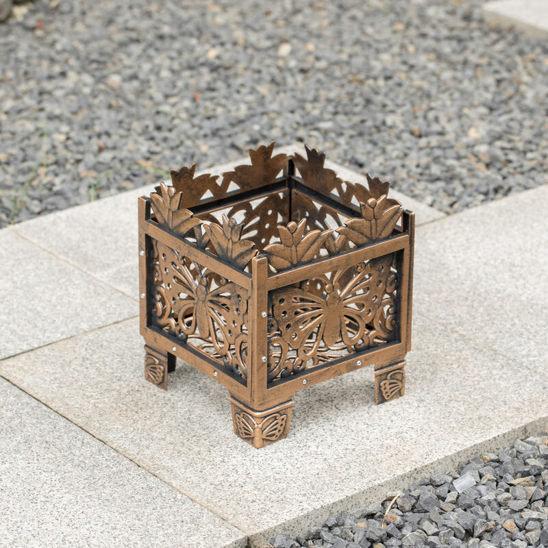 Set of 2 Outdoor Living Butterfly Square Plant Stands