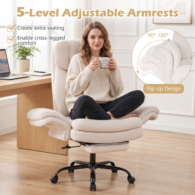 Ergonomic Cross Legged Office Chair Big and Tall with Retractable Footrest image number 6